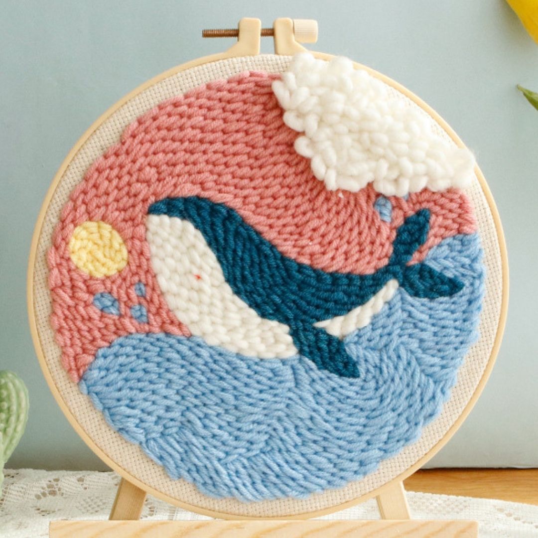 Punch Needle Kit - Pretty Blue Whale