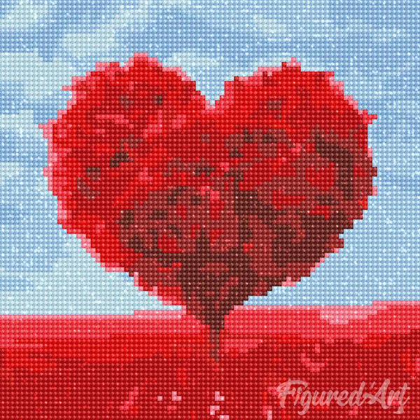 Mini Diamond Painting 25x25cm - Tree with Heart Shape
