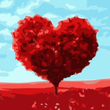 Mini Diamond Painting 25x25cm - Tree with Heart Shape Figured'Art UK