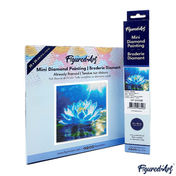 Mini Diamond Painting 25x25cm - Shiny White Lotus