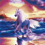 Diamond Painting - Galoping horse by the sea