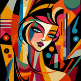 Paint by numbers kit for adults Picasso Style Abstract Woman Figured'Art UK