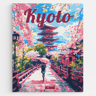 Travel Poster Kyoto in Bloom