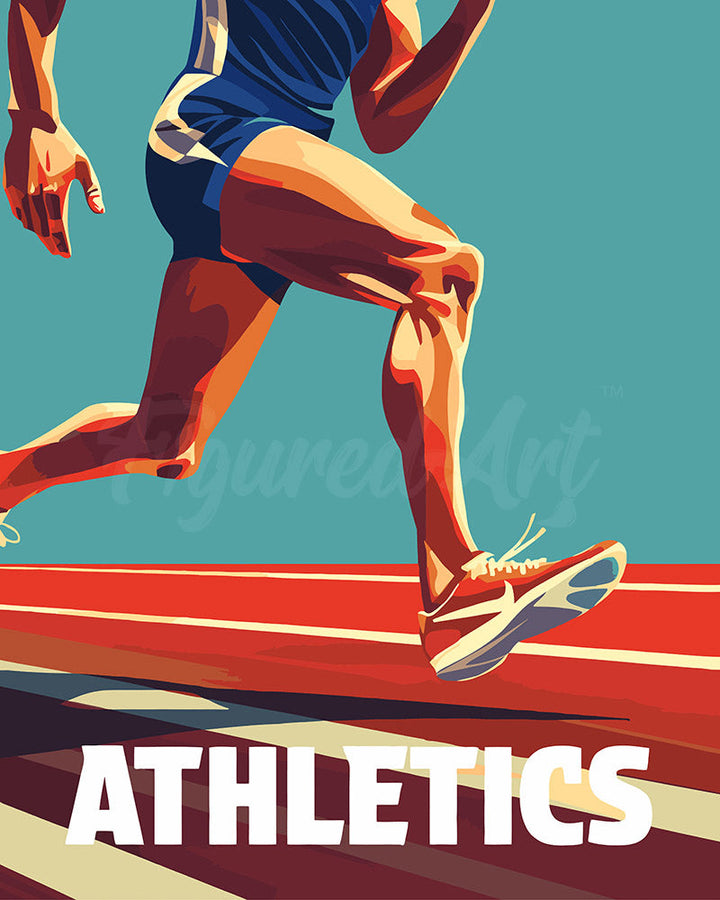 Paint by numbers kit for adults Sport Poster Athletics Figured'Art UK