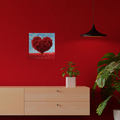 Mini Paint by numbers Tree with Heart Shape 20x20cm already framed