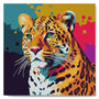 Mini Paint by numbers Leopard Abstract Pop Art 20x20cm already framed Figured'Art UK