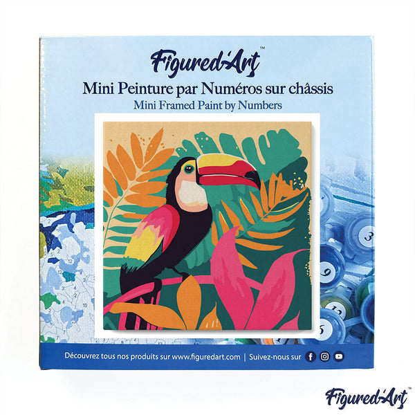 Mini Paint by numbers Tropical Toucan 20x20cm already framed