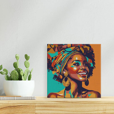 Mini Paint by numbers African Queen Pop Art 20x20cm already framed