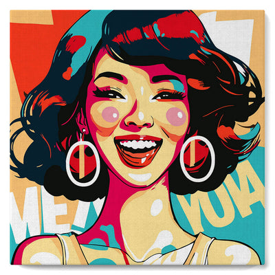 Mini Paint by numbers Charming Lady Pop Art 20x20cm already framed Figured'Art UK
