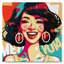 Mini Paint by numbers Charming Lady Pop Art 20x20cm already framed Figured'Art UK