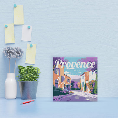 Mini Paint by numbers Travel Poster Provence Spring 20x20cm already framed