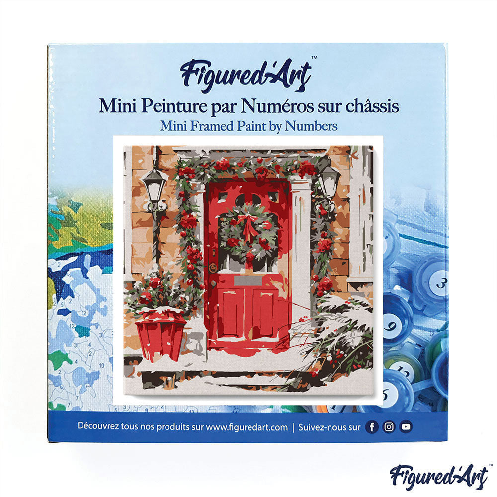 Mini Paint by numbers The Red Door 20x20cm already framed