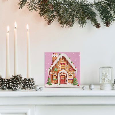 Mini Paint by numbers Gingerbread House 20x20cm already framed