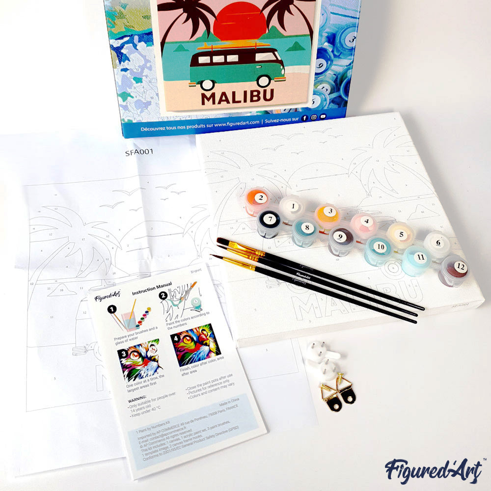 Mini Paint by numbers Travel Poster Valencia 20x20cm already framed